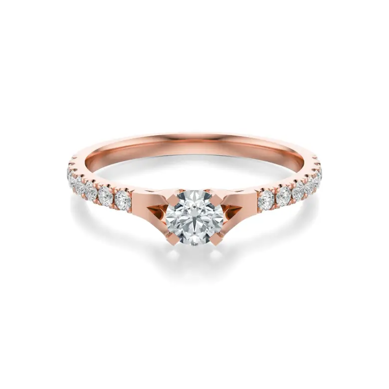 Pierścionek z różowego złota z diamentami AJPZ_107